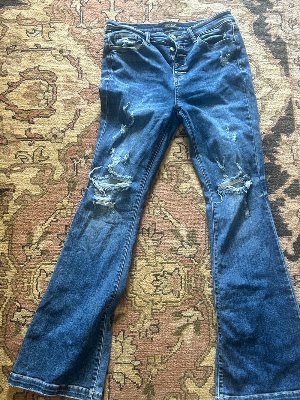 Judy Blue Dark Blue Distressed Skinny Jeans